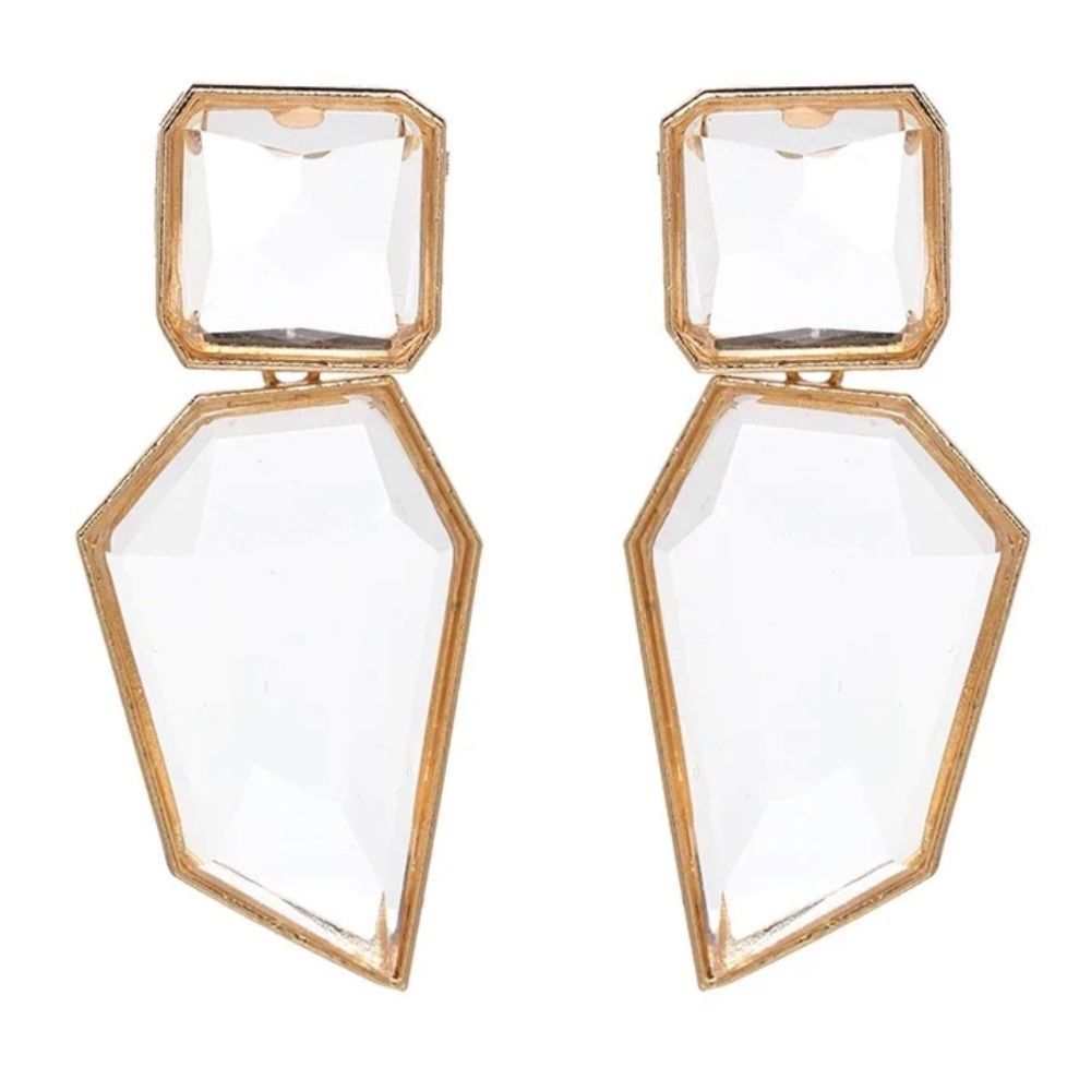 Clear crystal dangle earrings A102